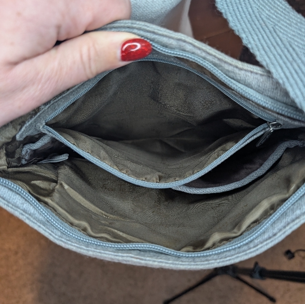 Thirty-One Organizing Crossbody Messenger Bag Purse Heathered Gray - Picture 8 of 10